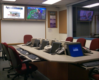 Conference Table With Monitors Up
