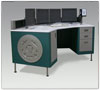 Dispatch furniture with custom logo panels